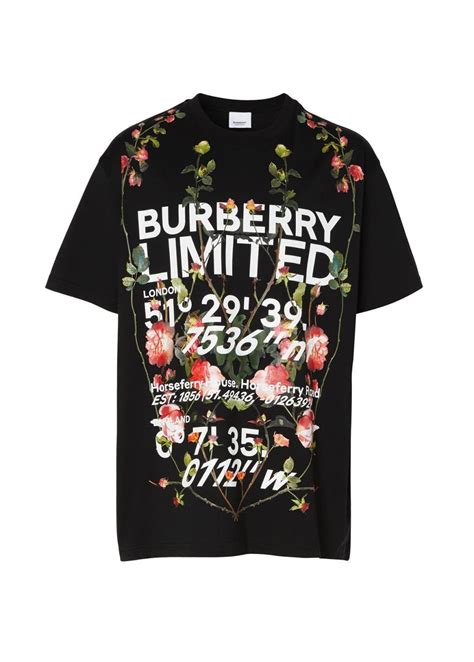 Burberry Montage Print Cotton Oversized T